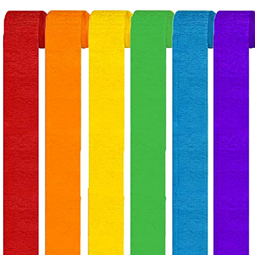 6er Set Krepppapier Rainbow kreppbänder regenbogen Party Dekoration(4.5 cm x 25 m) von Vsosfiza
