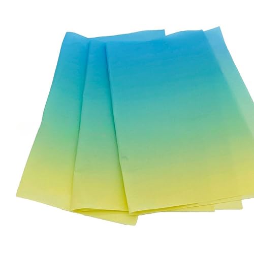 Vsosfiza Blaues und gelbes Decoupage Seidenpapier Geschenkpapier mit Farbverlauf,Meerjungfrau Party Deko,Blumen-Geschenkpapier,Hochzeits-Geschenkpapier, DIY Handwerk Geschenkpapier-50x70 cm-20 Blatt Vsosfiza Blaues und gelbes Decoupage Seidenpapier Geschenkpapier mit Farbverlauf,Meerjungfrau Party Deko,Blumen-Geschenkpapier,Hochzeits-Geschenkpapier, DIY Handwerk Geschenkpapier-50x70 cm-20 Blatt von Vsosfiza