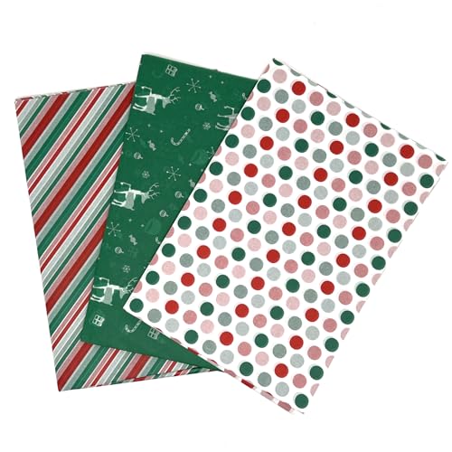 Vsosfiza Geschenkpapier für Weihnachten,Rotes und grünes Decoupage Seidenpapier-50x70 cm-20 Blatt von Vsosfiza