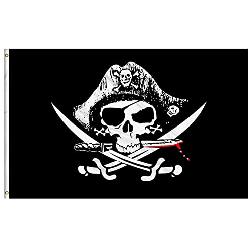 Vsosfiza Jolly Roger Piratenflagge,Piraten Party Dekorationen - 90x150cm von Vsosfiza