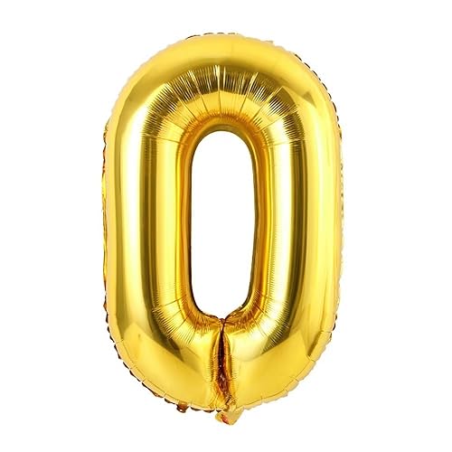 Vthoviwa 40 Zoll 17 Farbens Luftballon Zahlen 0 Golden, Luftballon 0. Geburtstag Foil Ballon, 0123456789,10-19,20-25,30,40,50,60,70,80,90, Party Decoration Helium Unterstützen von Vthoviwa