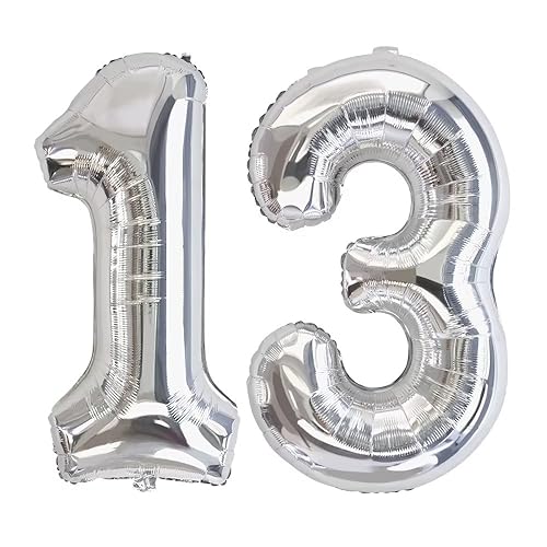 Vthoviwa 40 Zoll/18 Farbens Luftballon Zahlen 13/31 Silbrig, Helium Luftballon 13/31. Geburtstag Foil Ballon, 0123456789,10-19,20-25,30,40,50,60,70,80,90, Folienballon 13/31 Party Dekoration Vthoviwa 40 Zoll/18 Farbens Luftballon Zahlen 13/31 Silbrig, Helium Luftballon 13/31. Geburtstag Foil Ballon, 0123456789,10-19,20-25,30,40,50,60,70,80,90, Folienballon 13/31 Party Dekoration von Vthoviwa
