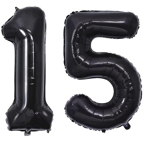 Vthoviwa 40 Zoll/18 Farbens Luftballon Zahlen 15/51 Schwarz, Helium Luftballon 15/51. Geburtstag Foil Ballon, 0123456789,10-19,20-25,30,40,50,60,70,80,90, Folienballon 15/51 Party Dekoration Vthoviwa 40 Zoll/18 Farbens Luftballon Zahlen 15/51 Schwarz, Helium Luftballon 15/51. Geburtstag Foil Ballon, 0123456789,10-19,20-25,30,40,50,60,70,80,90, Folienballon 15/51 Party Dekoration von Vthoviwa