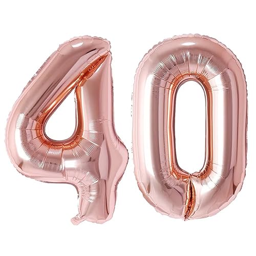 Vthoviwa 40 Zoll/18 Farbens Luftballon Zahlen 40 Rosegolden, Helium Luftballon 40. Geburtstag Foil Ballon, 0123456789,10-19,20-25,30,40,50,60,70,80,90, Folienballon 40 Party Dekoration Vthoviwa 40 Zoll/18 Farbens Luftballon Zahlen 40 Rosegolden, Helium Luftballon 40. Geburtstag Foil Ballon, 0123456789,10-19,20-25,30,40,50,60,70,80,90, Folienballon 40 Party Dekoration von Vthoviwa