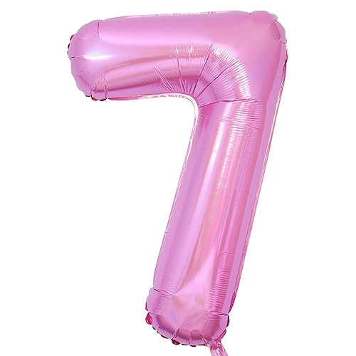 Vthoviwa Riesen Luftballon Zahlen 7 Rosa, luftballon 7. geburtstag 101cm Foil Balloon,Folienballon 7 Party Decoration Floats by Helium von Vthoviwa