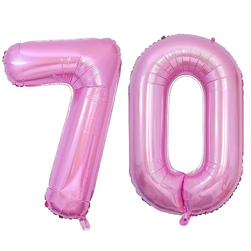 Vthoviwa 40 Zoll 17 Farbens Luftballon Zahlen 70 Rosa, Luftballon 70. Geburtstag Foil Ballon, 0123456789,10-19,20-25,30,40,50,60,70,80,90, Folienballon 80 Party Dekoration Helium Unterstützen von Vthoviwa