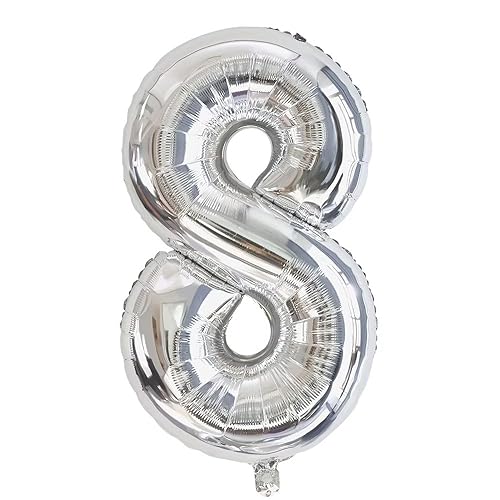 Vthoviwa 40 Zoll/18 Farbens Luftballon Zahlen 8 Silbrig, Luftballon 8. Geburtstag Foil Ballon, 0123456789,10-19,20-25,30,40,50,60,70,80,90, Folienballon 8 Party Dekoration Helium Unterstützen Vthoviwa 40 Zoll/18 Farbens Luftballon Zahlen 8 Silbrig, Luftballon 8. Geburtstag Foil Ballon, 0123456789,10-19,20-25,30,40,50,60,70,80,90, Folienballon 8 Party Dekoration Helium Unterstützen von Vthoviwa