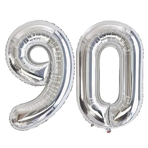 Vthoviwa 40 Zoll/18 Farbens Luftballon Zahlen 90 Silbrig, Luftballon 90. Geburtstag Foil Ballon, 0123456789,10-19,20-25,30,40,50,60,70,80,90, Folienballon 90 Party Dekoration Helium Unterstützen Vthoviwa 40 Zoll/18 Farbens Luftballon Zahlen 90 Silbrig, Luftballon 90. Geburtstag Foil Ballon, 0123456789,10-19,20-25,30,40,50,60,70,80,90, Folienballon 90 Party Dekoration Helium Unterstützen von Vthoviwa