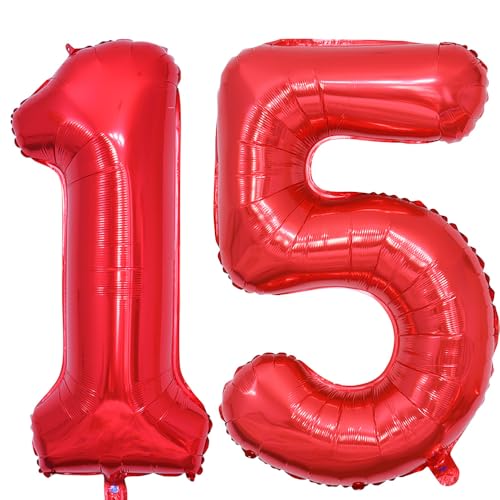 Vthoviwa 101 cm Luftballon Zahlen 15/51 Rot, Helium Luftballon 15/51. Geburtstag Foil Ballon, 0123456789,10-19,20-25,30,40,50,60,70,80,90, Folienballon 15/51 Party Dekoration Vthoviwa 101 cm Luftballon Zahlen 15/51 Rot, Helium Luftballon 15/51. Geburtstag Foil Ballon, 0123456789,10-19,20-25,30,40,50,60,70,80,90, Folienballon 15/51 Party Dekoration von Vthoviwa