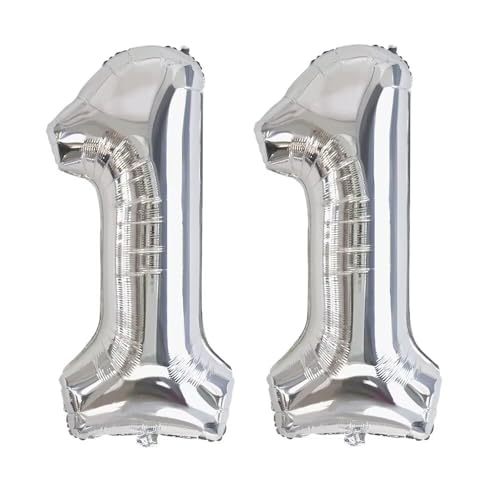 Vthoviwa 32 Zoll Luftballon Zahlen 11 silber, Luftballon 11. Geburtstag Foil Ballon, 0123456789,10-19,20-25,30,40,50,60,70,80,90, Folienballon 11 Party Dekoration Vthoviwa 32 Zoll Luftballon Zahlen 11 silber, Luftballon 11. Geburtstag Foil Ballon, 0123456789,10-19,20-25,30,40,50,60,70,80,90, Folienballon 11 Party Dekoration von Vthoviwa