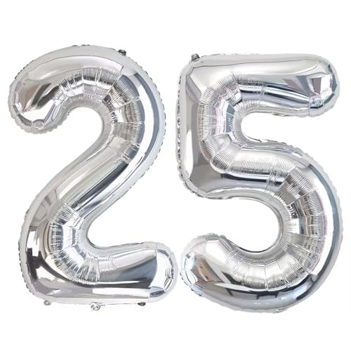 Vthoviwa 32 Zoll Luftballon Zahlen 25/52 silber, Number Luftballon 25/52. Geburtstag Foil Ballon, 0123456789,10-19,20-25,30,40,50,60,70,80,90, Folienballon 25/52 Party Dekoration Vthoviwa 32 Zoll Luftballon Zahlen 25/52 silber, Number Luftballon 25/52. Geburtstag Foil Ballon, 0123456789,10-19,20-25,30,40,50,60,70,80,90, Folienballon 25/52 Party Dekoration von Vthoviwa