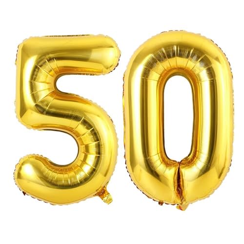 Vthoviwa 32 Zoll Luftballon Zahlen 50 Golden, Luftballon 0. Geburtstag Foil Ballon, 0123456789,10-19,20-25,30,40,50,60,70,80,90, Folienballon 50 Party Dekoration Vthoviwa 32 Zoll Luftballon Zahlen 50 Golden, Luftballon 0. Geburtstag Foil Ballon, 0123456789,10-19,20-25,30,40,50,60,70,80,90, Folienballon 50 Party Dekoration von Vthoviwa