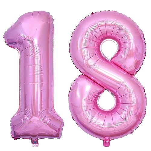 Vthoviwa 40 Zoll/18 Farbens Luftballon Zahlen 18/81 Rosa, Helium Luftballon 18/81. Geburtstag Foil Ballon, 0123456789,10-19,20-25,30,40,50,60,70,80,90, Folienballon 18/81 Party Dekoration Vthoviwa 40 Zoll/18 Farbens Luftballon Zahlen 18/81 Rosa, Helium Luftballon 18/81. Geburtstag Foil Ballon, 0123456789,10-19,20-25,30,40,50,60,70,80,90, Folienballon 18/81 Party Dekoration von Vthoviwa