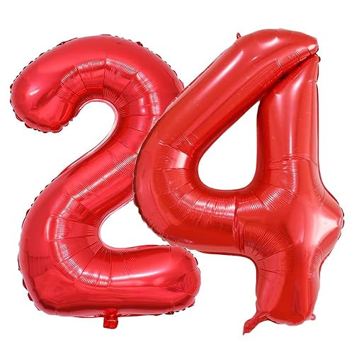 Vthoviwa 40 Zoll/18 Farbens Luftballon Zahlen 24/42 Rot, Helium Luftballon 24/42. Geburtstag Foil Ballon, 0123456789,10-19,20-25,30,40,50,60,70,80,90, Folienballon 24/42 Party Dekoration Vthoviwa 40 Zoll/18 Farbens Luftballon Zahlen 24/42 Rot, Helium Luftballon 24/42. Geburtstag Foil Ballon, 0123456789,10-19,20-25,30,40,50,60,70,80,90, Folienballon 24/42 Party Dekoration von Vthoviwa
