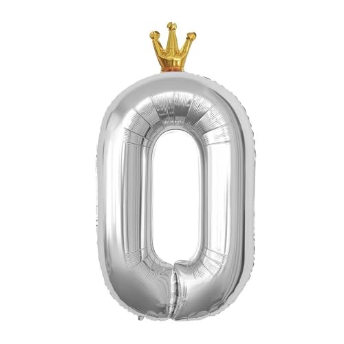 Vthoviwa 40 Zoll Krone Luftballon Zahlen 0 Silbrig, Luftballon 0. Geburtstag Foil Ballon, 0123456789,Folienballon 0 Party Dekoration Helium Unterstützen Vthoviwa 40 Zoll Krone Luftballon Zahlen 0 Silbrig, Luftballon 0. Geburtstag Foil Ballon, 0123456789,Folienballon 0 Party Dekoration Helium Unterstützen von Vthoviwa