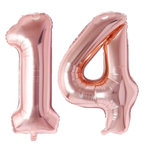 Vthoviwa 40 Zoll Luftballon Zahlen 14/41 Rosegolden, Helium Luftballon 14/41. Geburtstag Foil Ballon, 0123456789,10-19,20-25,30,40,50,60,70,80,90, Folienballon 14/41 Party Decoration Vthoviwa 40 Zoll Luftballon Zahlen 14/41 Rosegolden, Helium Luftballon 14/41. Geburtstag Foil Ballon, 0123456789,10-19,20-25,30,40,50,60,70,80,90, Folienballon 14/41 Party Decoration von Vthoviwa