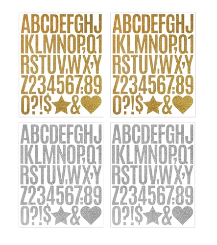 Vthoviwa K2 Buchstaben Nummern Aufkleber, 4 Blätter Selbstklebendes Buchstaben Zahlen, Wasserdichte Klebebuchstaben Aufkleber Vinyl,für Schilder,Adressnummer,DIY Scrapbooking,Dekorationskunst von Vthoviwa