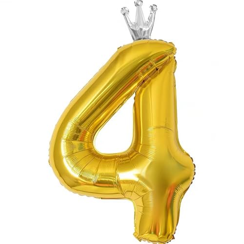 Vthoviwa Krone Luftballon Zahlen 4 Golden, Luftballon 4. Geburtstag Foil Ballon, 0123456789,Party Decoration Helium Unterstützen Vthoviwa Krone Luftballon Zahlen 4 Golden, Luftballon 4. Geburtstag Foil Ballon, 0123456789,Party Decoration Helium Unterstützen von Vthoviwa