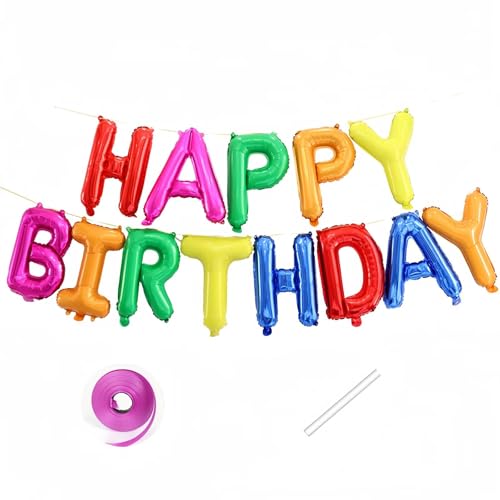 Vthoviwa Mehrfarbig Banner HAPPY BIRTHDAY Girlande Luftballons, 16 Zoll Geburtstag Folienballon Alufolie Geburtstagsballon Mehrfarbig Vthoviwa Mehrfarbig Banner HAPPY BIRTHDAY Girlande Luftballons, 16 Zoll Geburtstag Folienballon Alufolie Geburtstagsballon Mehrfarbig von Vthoviwa