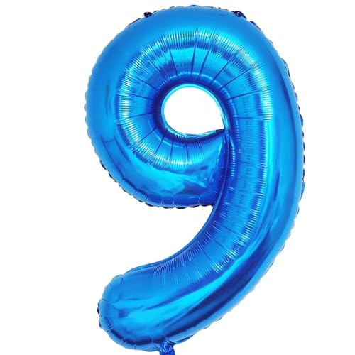 Vthoviwa Zahlen-Ballon, 86 cm, Geburtstag, 9, tiefblau, Zahlen-Ballon, 9 Jahre, Deko Geburtstag, Ballon 9, Party, Deko, 86 cm von Vthoviwa