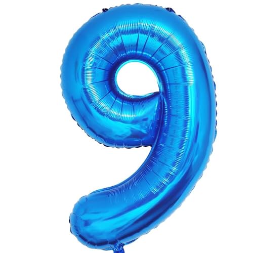 Vthoviwa Zahlen-Ballon, 86 cm, Geburtstag, 9, tiefblau, Zahlen-Ballon, 9 Jahre, Deko Geburtstag, Ballon 9, Party, Deko, 86 cm von Vthoviwa