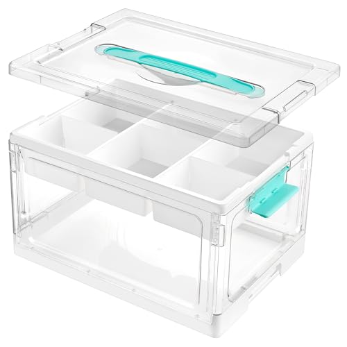 Vtopmart Faltbare Aufbewahrungsbox, Medikamentenbox mit abnehmbarem, Bastel-Aufbewahrungsbox für Kunsthandwerk, Bastelmaterial, Sortierbox,Nähgarn, stiftebo Vtopmart Faltbare Aufbewahrungsbox, Medikamentenbox mit abnehmbarem, Bastel-Aufbewahrungsbox für Kunsthandwerk, Bastelmaterial, Sortierbox,Nähgarn, stiftebo von Vtopmart