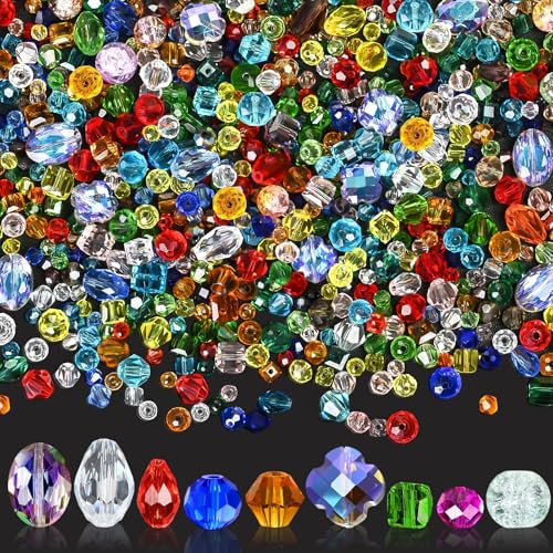 Vtssvow Glasperlen für die Schmuckherstellung, bunte Regenbogen-Kristallperlen, Loch gebohrt, lose Perlen für Armbänder, Halsketten, Ohrringe, Bastelarbeiten, 1400 Stück Vtssvow Glasperlen für die Schmuckherstellung, bunte Regenbogen-Kristallperlen, Loch gebohrt, lose Perlen für Armbänder, Halsketten, Ohrringe, Bastelarbeiten, 1400 Stück von Vtssvow