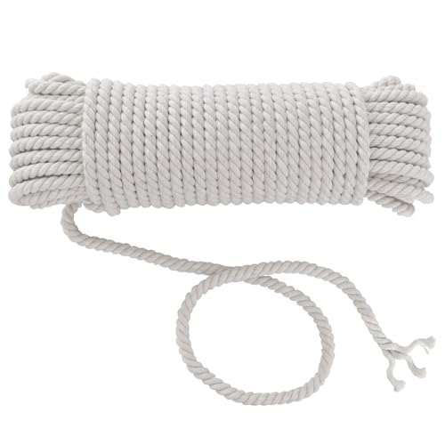 Vueinrg Baumwollseil 10mm x 10m Weiß Baumwollkordel Baumwollschnur Makramee Garn Baumwollgarn Dick Kordel Tauseil Boho Deko Macrame Cord Geflochten für DIY Handwerk Bastelarbeiten Vueinrg Baumwollseil 10mm x 10m Weiß Baumwollkordel Baumwollschnur Makramee Garn Baumwollgarn Dick Kordel Tauseil Boho Deko Macrame Cord Geflochten für DIY Handwerk Bastelarbeiten von Vueinrg
