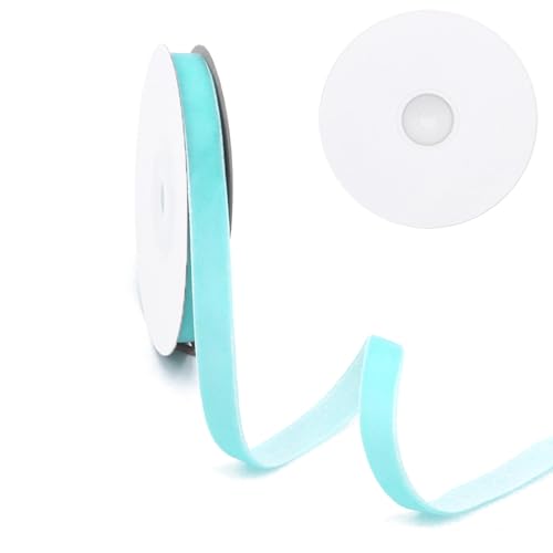 18m Samtband 10mm, Weiches Luxuriöses Samtband Geschenkband Fein Schleifenband, Velvet Ribbon Samtbänder Geschenkband für Geschenkverpackung Einladungen, Blumensträuße, Party-Dekoration (Blau) von Vuemhjaey