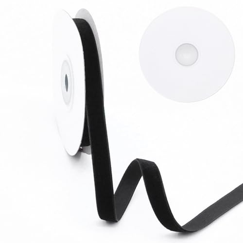 18m Samtband 10mm, Weiches Luxuriöses Samtband Geschenkband Fein Schleifenband, Velvet Ribbon Samtbänder Geschenkband für Geschenkverpackung Einladungen, Blumensträuße, Party-Dekoration (Schwarz) 18m Samtband 10mm, Weiches Luxuriöses Samtband Geschenkband Fein Schleifenband, Velvet Ribbon Samtbänder Geschenkband für Geschenkverpackung Einladungen, Blumensträuße, Party-Dekoration (Schwarz) von Vuemhjaey