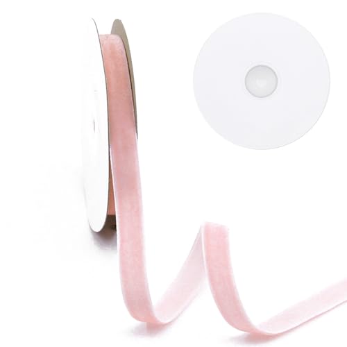 18m Samtband 10mm, Weiches Luxuriöses Samtband Geschenkband Fein Schleifenband, Velvet Ribbon Samtbänder Geschenkband für Geschenkverpackung Einladungen, Blumensträuße, Party-Dekoration (Hellrosa) 18m Samtband 10mm, Weiches Luxuriöses Samtband Geschenkband Fein Schleifenband, Velvet Ribbon Samtbänder Geschenkband für Geschenkverpackung Einladungen, Blumensträuße, Party-Dekoration (Hellrosa) von Vuemhjaey
