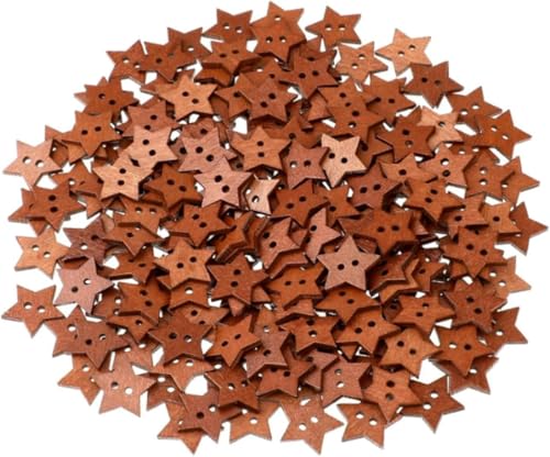 Kleine Holzsternknöpfe zum Basteln, Holzsternknöpfe, kleine Nähknöpfe für Kleidung, Taschen, Scrapbooking, Basteln, Weihnachtsdekoration, dekorative Holzknöpfe mit 2 Löchern, 20 mm, 100 Stück Kleine Holzsternknöpfe zum Basteln, Holzsternknöpfe, kleine Nähknöpfe für Kleidung, Taschen, Scrapbooking, Basteln, Weihnachtsdekoration, dekorative Holzknöpfe mit 2 Löchern, 20 mm, 100 Stück von Vugyue