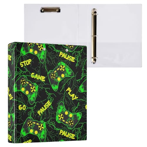 Vuiyean Gamer-Ordner mit 3 Ringen, 3,8 cm, mit Klemmbrett und Taschen, Hardcover-Ordner, strapazierfähig, große Dateimappe für Büro, Schulbedarf, für 200 Blatt, Hellgrün Vuiyean Gamer-Ordner mit 3 Ringen, 3,8 cm, mit Klemmbrett und Taschen, Hardcover-Ordner, strapazierfähig, große Dateimappe für Büro, Schulbedarf, für 200 Blatt, Hellgrün von Vuiyean