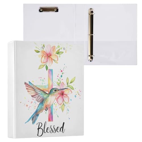 Vuiyean Gesegnetes Zitat mit Kolibri-Blumen-Kreuz, 3,8 cm, 3 Ringe mit Klemmbrett und 2 Taschen, große, robuste Ordner, dekorativer D-Ringbuch, flexibel, Hardcover, hält 200 Blatt Vuiyean Gesegnetes Zitat mit Kolibri-Blumen-Kreuz, 3,8 cm, 3 Ringe mit Klemmbrett und 2 Taschen, große, robuste Ordner, dekorativer D-Ringbuch, flexibel, Hardcover, hält 200 Blatt von Vuiyean