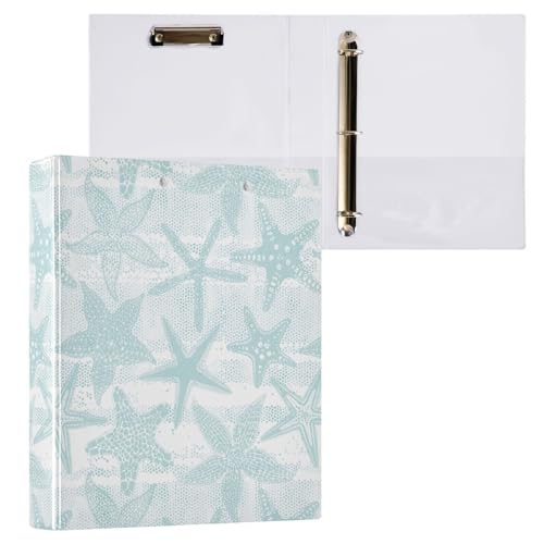 Vuiyean Handgezeichneter Seestern-Ordner mit 3 Ringen, 3,8 cm, mit Klemmbrett und Taschen, Hardcover-Ordner, strapazierfähig, große Aktenmappe für Büro, Schulbedarf, für 200 Blatt Vuiyean Handgezeichneter Seestern-Ordner mit 3 Ringen, 3,8 cm, mit Klemmbrett und Taschen, Hardcover-Ordner, strapazierfähig, große Aktenmappe für Büro, Schulbedarf, für 200 Blatt von Vuiyean