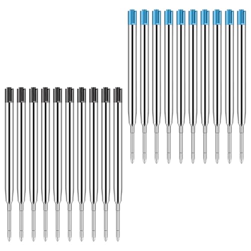 20 Stück Kugelschreiber Minen, Kugelschreiberminen Großraumminen Blau und Schwarz, Ersatzminen für G2-Kugelschreiber, 1,0 mm Strichstärke M, Großraumminen für Kugelschreiber, Metall Nachfüllminen 20 Stück Kugelschreiber Minen, Kugelschreiberminen Großraumminen Blau und Schwarz, Ersatzminen für G2-Kugelschreiber, 1,0 mm Strichstärke M, Großraumminen für Kugelschreiber, Metall Nachfüllminen von Vulcyxa
