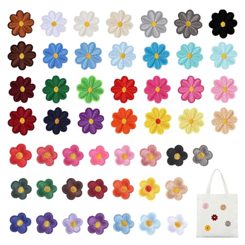 50 Stück Patches zum Aufbügeln, Flicken zum Aufbügeln, Stoffblumen zum Aufnähen für Kleidung Jeans Hüte Rucksäcke, DIY-Zubehör, Bestickte Aufnäher Blumen-Patches, Gänseblümchen und Sonnenblumen 50 Stück Patches zum Aufbügeln, Flicken zum Aufbügeln, Stoffblumen zum Aufnähen für Kleidung Jeans Hüte Rucksäcke, DIY-Zubehör, Bestickte Aufnäher Blumen-Patches, Gänseblümchen und Sonnenblumen von Vulcyxa