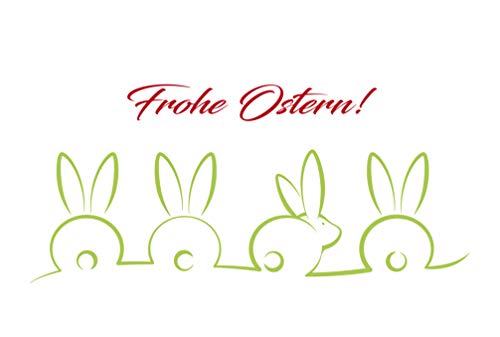 Niedliche Osterkarte einzeln mit Umschlag: Klappkarte blanko mit Motiv 4 Hasen im Letterpress-Verfahren gedruckt Niedliche Osterkarte einzeln mit Umschlag: Klappkarte blanko mit Motiv 4 Hasen im Letterpress-Verfahren gedruckt von Vulkan-Druckerei OHG
