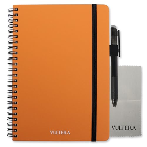 Vultera Notizbuch wiederverwendbar - A5 - Löschbarer Notizblock mit löschbarem Stift - Digitales Notizbuch (Autumn Yellow) von Vultera