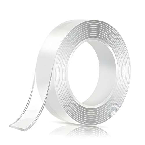 Vunpok 5 Meter Doppelseitiges Klebeband Extra Starke Nano Tape Spurloses Klebeband Transparent Klebestreifen Klebekraft Wasserdichtes Entfernbares Wiederverwendbares,Dicke 2mm von Vunpok