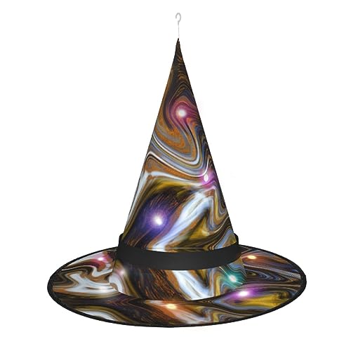 Vuoongt Abstrakte Marmor-Tinte, Texturdruck, Halloween-Hut, vielseitig, leicht, Kostümzubehör, faltbar, spitz, Hutwithlight Vuoongt Abstrakte Marmor-Tinte, Texturdruck, Halloween-Hut, vielseitig, leicht, Kostümzubehör, faltbar, spitz, Hutwithlight von Vuoongt