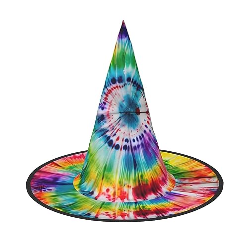 Vuoongt Batik-Hut, Hippie-Druck, Halloween-Hut, vielseitig, leicht, Kostümzubehör, faltbar, spitzer Hut von Vuoongt