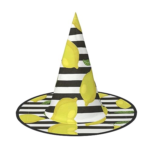 Vuoongt Blauer gestreifter und zitronenfarbener Halloween-Hut, vielseitig, leicht, Kostümzubehör, faltbarer Spitzhut Vuoongt Blauer gestreifter und zitronenfarbener Halloween-Hut, vielseitig, leicht, Kostümzubehör, faltbarer Spitzhut von Vuoongt