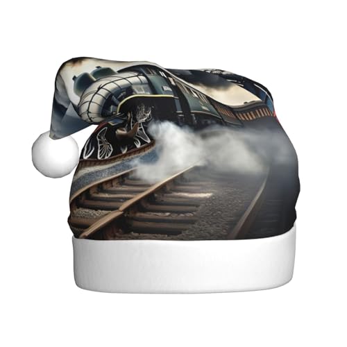 Vuoongt Dampfzug Wolken Druck Weihnachtsmütze für Erwachsene Weihnachtsdekoration für Neujahr Festliches Partyzubehör Vuoongt Dampfzug Wolken Druck Weihnachtsmütze für Erwachsene Weihnachtsdekoration für Neujahr Festliches Partyzubehör von Vuoongt
