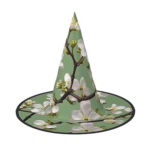 Vuoongt Dogwood Blossoms Print Halloween Hat Versatile Lightweight Costume Accessories Foldable Pointed Hat von Vuoongt