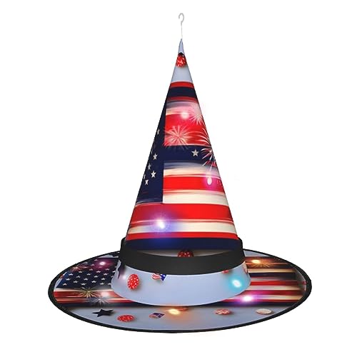 Vuoongt Feuerwerk Amerikanische Flagge 4. Juli Druck Halloween Hut vielseitiges leichtes Kostümzubehör faltbares spitzes Hutlicht Vuoongt Feuerwerk Amerikanische Flagge 4. Juli Druck Halloween Hut vielseitiges leichtes Kostümzubehör faltbares spitzes Hutlicht von Vuoongt