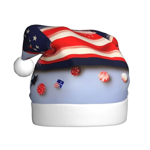 Vuoongt Feuerwerk Amerikanische Flagge 4. Juli Druck Weihnachtsmütze für Erwachsene Weihnachtsdekoration für Silvester Festliches Partyzubehör Vuoongt Feuerwerk Amerikanische Flagge 4. Juli Druck Weihnachtsmütze für Erwachsene Weihnachtsdekoration für Silvester Festliches Partyzubehör von Vuoongt