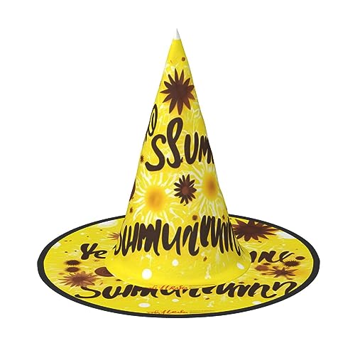Vuoongt Goodlooking Hello Nice Sunshines Print Halloween Hat Versatile Lightweight Costume Accessories Foldable Pointed Hat von Vuoongt
