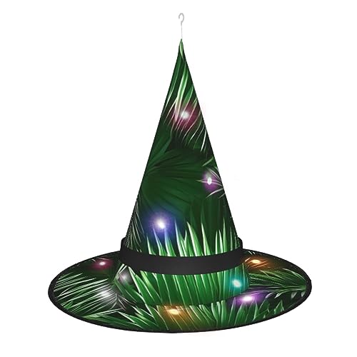 Vuoongt Grüne Blätter der Palme, tropische Pflanzen, Druck, Halloween-Hut, vielseitig, leicht, Kostümzubehör, faltbar, spitz, Hutwithlight Vuoongt Grüne Blätter der Palme, tropische Pflanzen, Druck, Halloween-Hut, vielseitig, leicht, Kostümzubehör, faltbar, spitz, Hutwithlight von Vuoongt