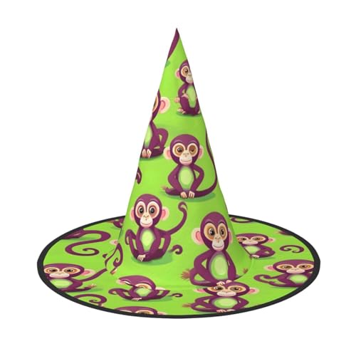 Vuoongt Grüner cleverer Affen-Druck, Halloween-Hut, vielseitig, leicht, Kostümzubehör, faltbarer Spitzhut Vuoongt Grüner cleverer Affen-Druck, Halloween-Hut, vielseitig, leicht, Kostümzubehör, faltbarer Spitzhut von Vuoongt